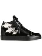 Giuseppe Zanotti Design Cruel Mid-top Sneakers, Men's, Size: 42, Black, Leather/velvet/rubber