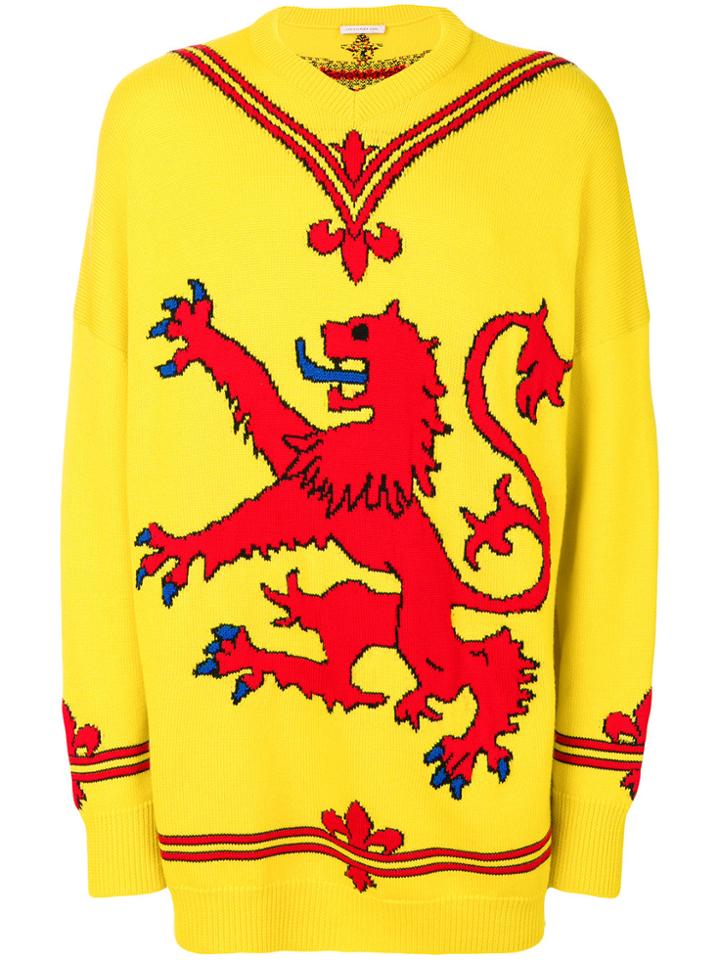 Christopher Kane Lion Knit Jumper - Yellow & Orange