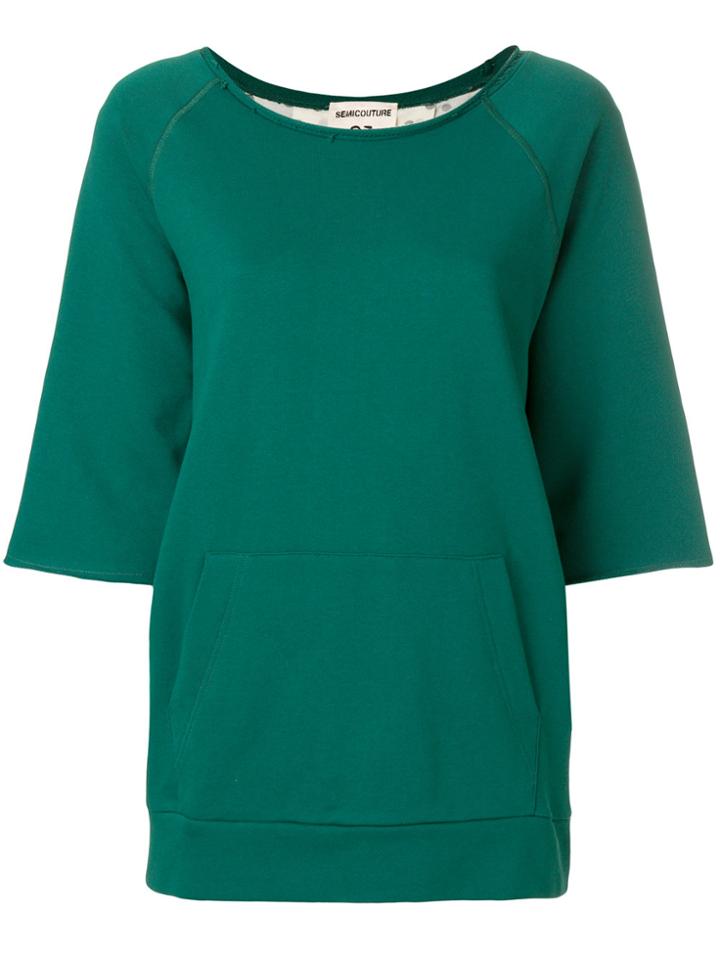 Semicouture Raw Hem Sweatshirt - Green