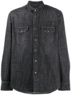 Htc Los Angeles Button Denim Shirt - Black