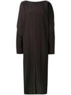 Jil Sander - Cocoon Sleeves Ribbed Dress - Women - Cotton/polyester - 34, Brown, Cotton/polyester