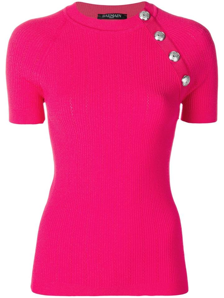 Balmain Button Detail Top - Pink