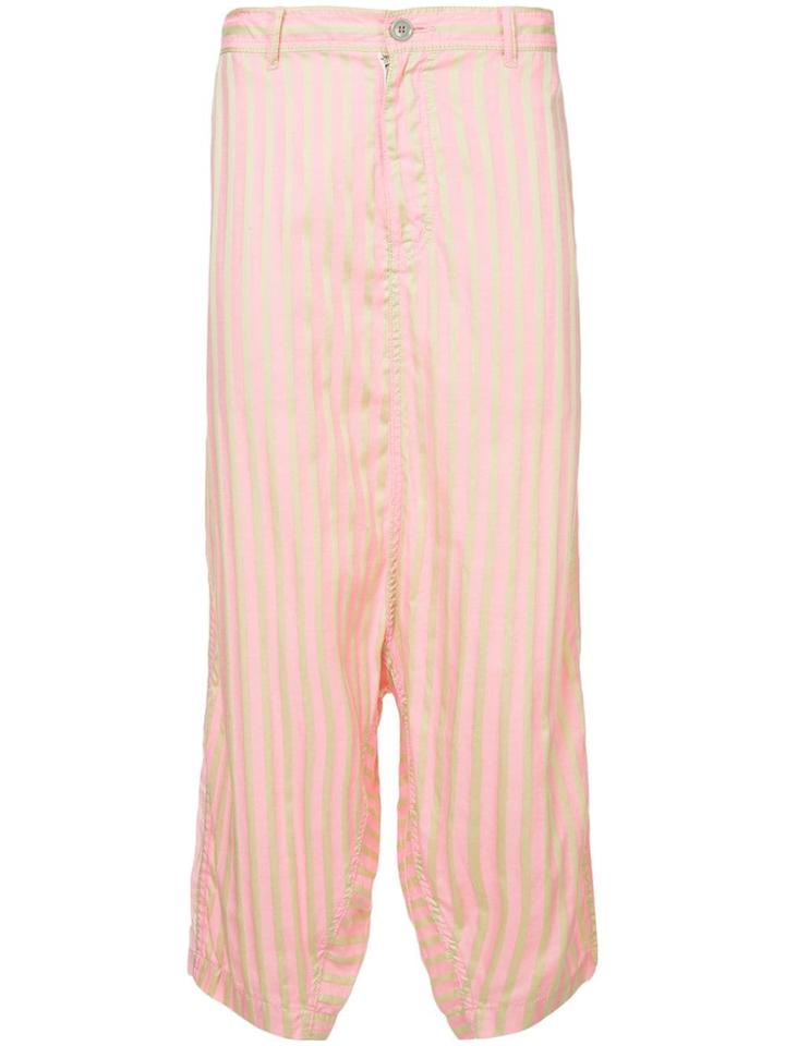 Comme Des Garçons Vintage Striped Drop Crotch Trousers - Pink