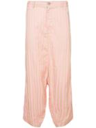 Comme Des Garçons Vintage Striped Drop Crotch Trousers - Pink