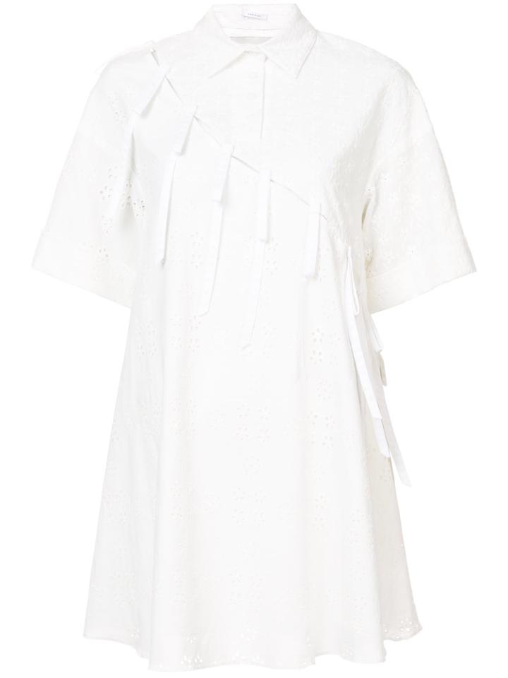 Sandy Liang Eyelet Trim Dress - White