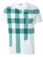 Burberry Brit Check Print T-shirt, Men's, Size: M, White, Cotton
