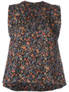 Isabel Marant 'roya' Floral-print Top, Women's, Size: 42, Black, Silk