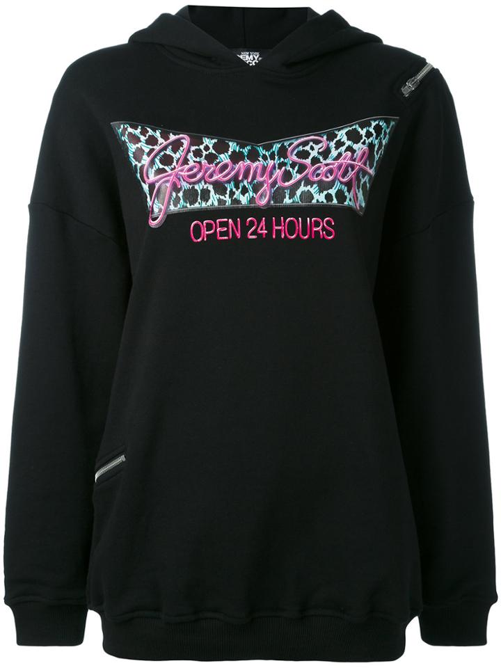 Jeremy Scott Oversized Printed Hoodie - Black