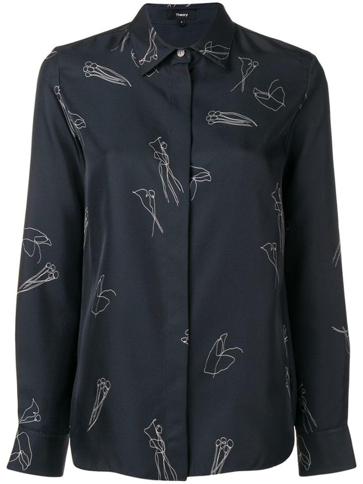 Theory Abstract Print Shirt - Blue