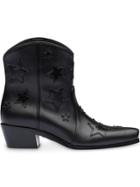 Miu Miu Star Embellished Cowboy Boots - Black