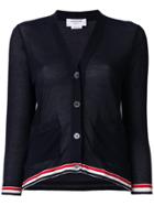 Thom Browne Relaxed Fit V-neck Cardigan - Blue