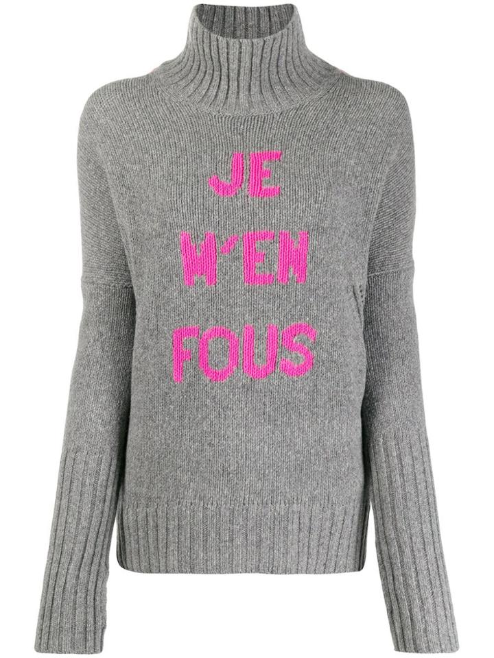 Zadig & Voltaire Alma Quote Print Sweater - Grey