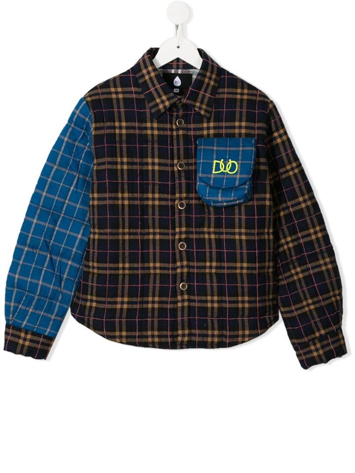 Natasha Zinko Kids Check Print Shirt - Blue