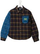 Natasha Zinko Kids Check Print Shirt - Blue