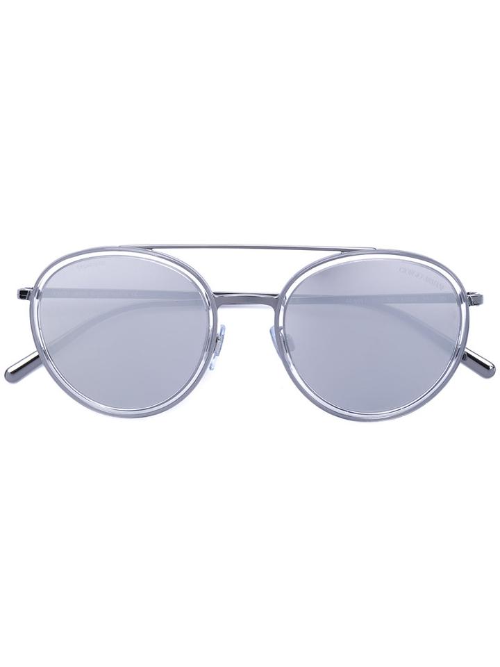Giorgio Armani - Aviator Round Sunglasses - Unisex - Metal (other) - 51, Grey, Metal (other)