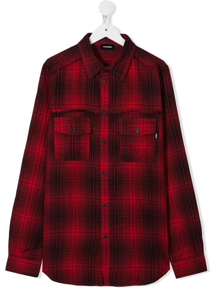 Diesel Kids Teen C-miller Check Shirt - Red