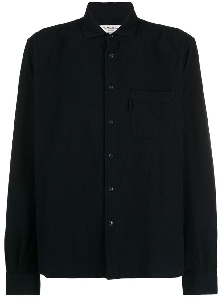 Ymc Textured Front Pocket Shirt - Blue