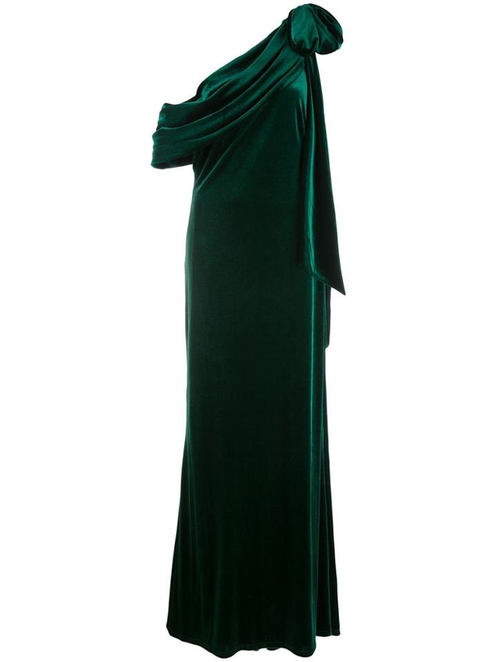 Tadashi Shoji Alvar Velvet Evening Gown - Green