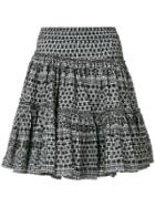 Ck Calvin Klein Ruffled Gingham Skirt - Black