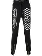 Philipp Plein 'look At You' Track Pants, Men's, Size: Large, Black, Cotton/polyurethane/polyester