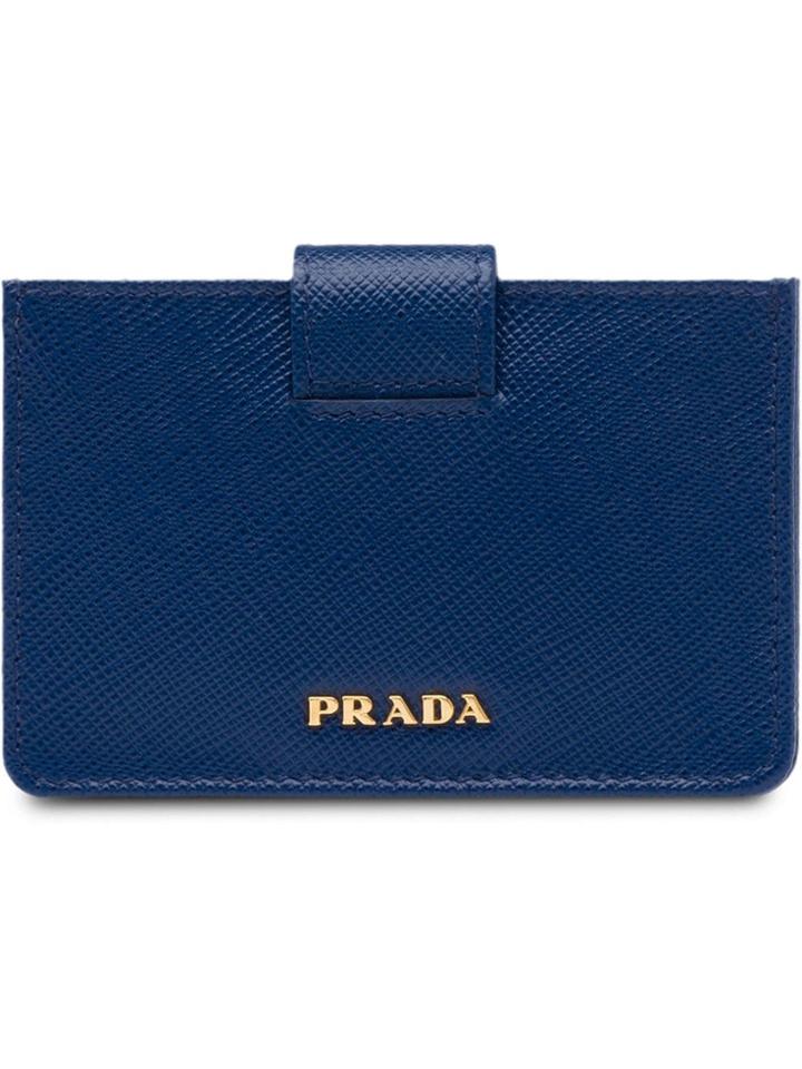 Prada Saffiano Leather Cardholder - Blue