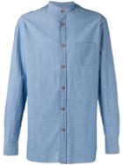Borrelli Plain Shirt, Men's, Size: 39, Blue, Cotton