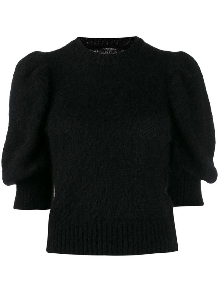 Wandering Puff Sleeves Jumper - Black