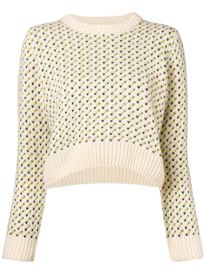 Ymc Printed Crop Jumper - Nude & Neutrals