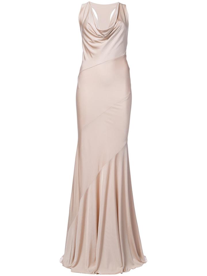 Alexandre Vauthier - Cowl Neck Gown - Women - Viscose - 36, Nude/neutrals, Viscose