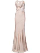 Alexandre Vauthier - Cowl Neck Gown - Women - Viscose - 36, Nude/neutrals, Viscose