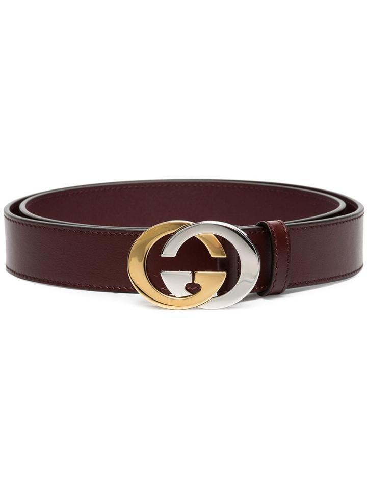 Gucci Two-tone Interlocking G Belt - Red