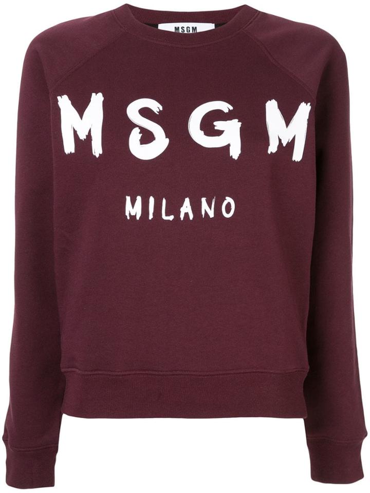 Msgm Crewneck Sweatshirt - Red