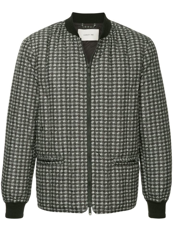 Cerruti 1881 Checked Bomber Jacket - Grey