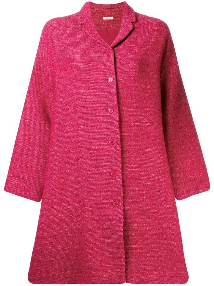 Apuntob Oversized Single Breasted Coat - Pink & Purple
