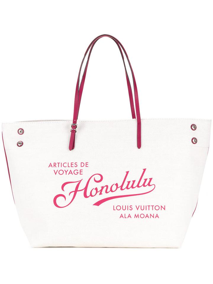 Louis Vuitton Vintage - Cabas Honolulu Tote Bag - Women - Leather/canvas - One Size, White, Leather/canvas