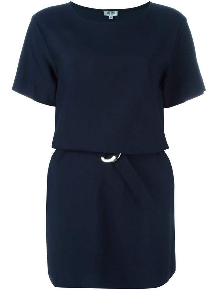 Kenzo Belted T-shirt Dress - Blue