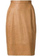 Nehera High Waist Pencil Skirt - Brown