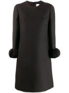 Valentino Ornamental Sleeve Dress - 0no Black