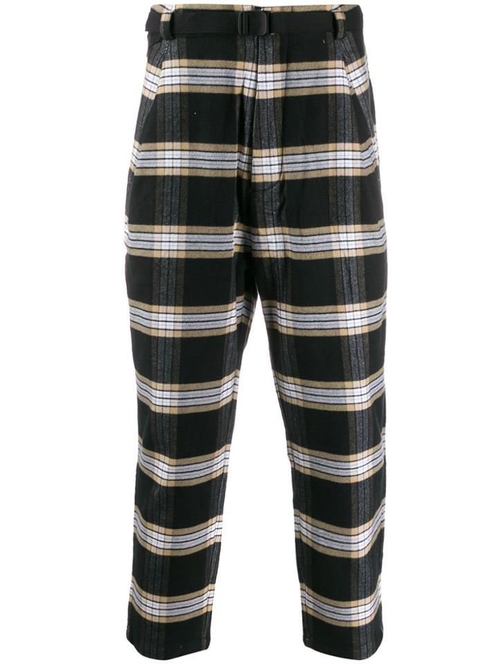 Li-ning Checked Cropped Trousers - Black