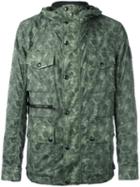 Belstaff Camouflage Print Parka Coat, Men's, Size: 52, Green, Cotton/viscose