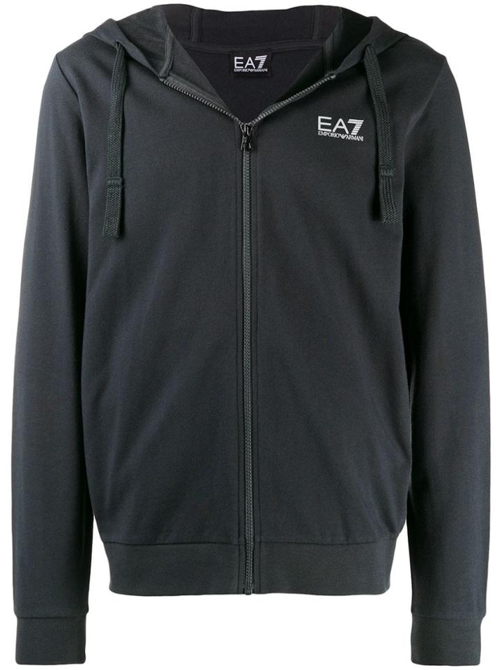 Ea7 Emporio Armani Logo Print Hooded Jacket - Green
