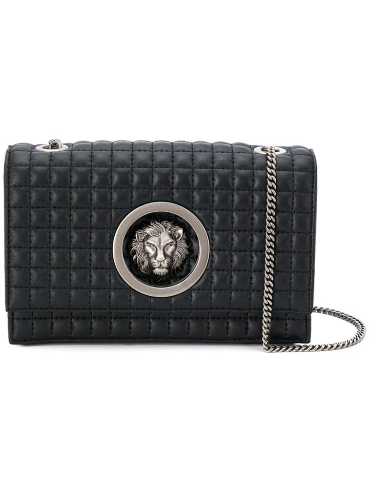 Versus Quilted Lion Head Clutch - Black
