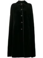Louis Feraud Vintage Velvety Long Cape - Black