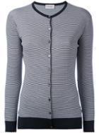 John Smedley - Striped Cardigan - Women - Cotton - L, Blue, Cotton