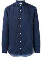 Eleventy - Longsleeve Button-up Shirt - Men - Cotton/linen/flax - 43, Blue, Cotton/linen/flax