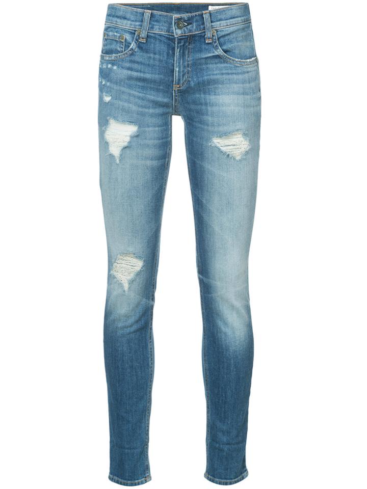 Rag & Bone Dre Distressed Skinny Jeans - Blue