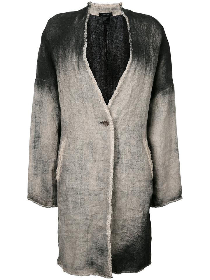 Avant Toi - Single Breasted Coat - Women - Linen/flax - M, Women's, Nude/neutrals, Linen/flax