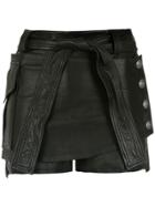 Andrea Bogosian Leather Skorts - Black