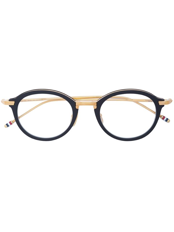 Thom Browne Eyewear Round Shaped Glasses - Black