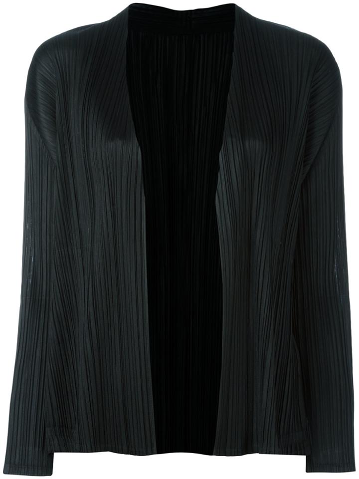 Pleats Please By Issey Miyake Open Pleated Cardigan - Black